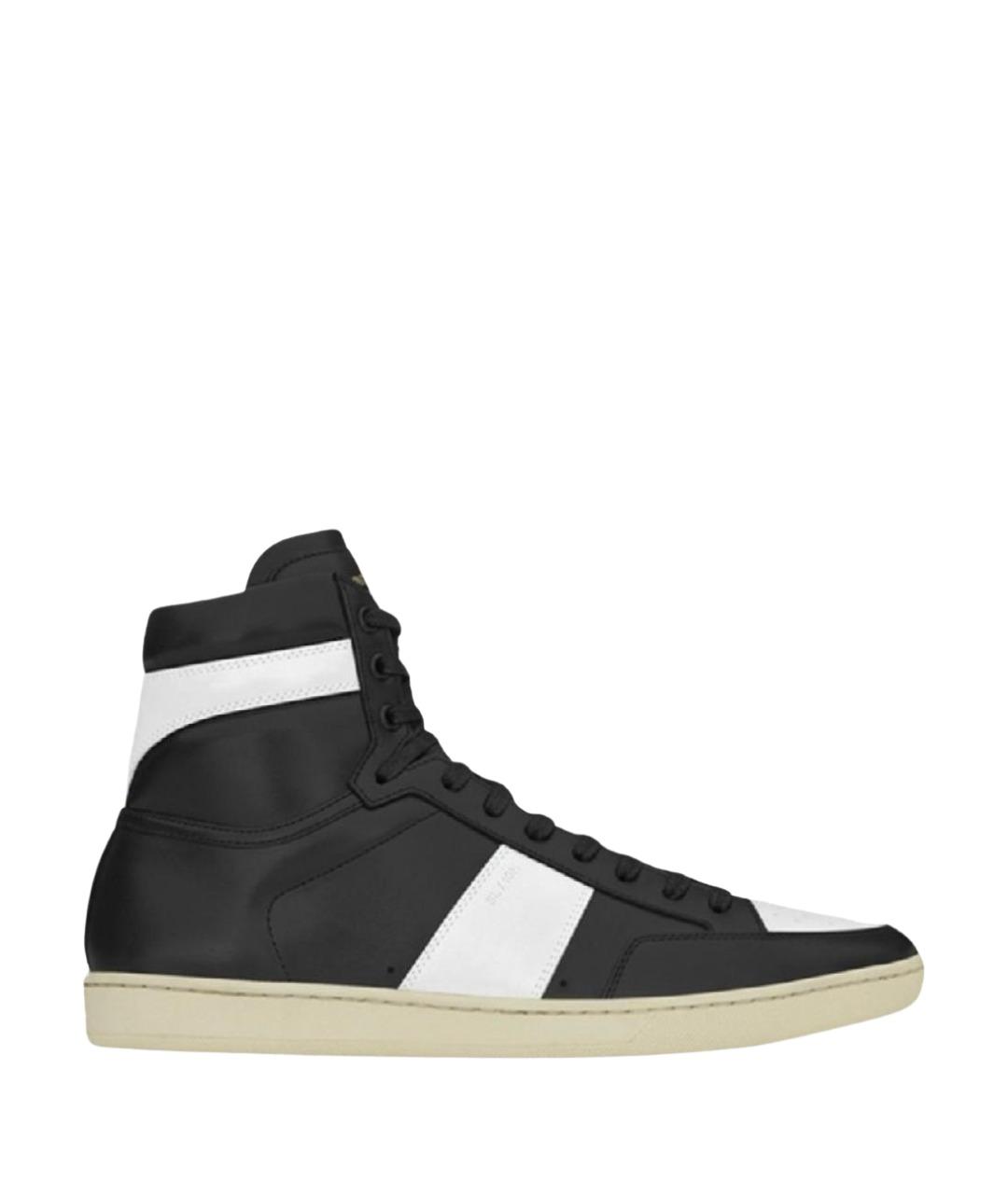 SAINT LAURENT Черные кожаные кеды, фото 1