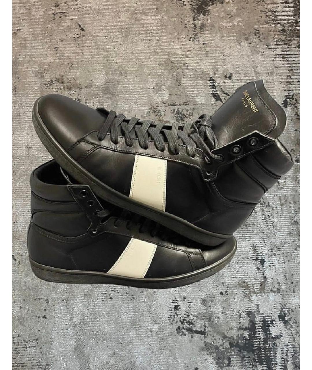 SAINT LAURENT Черные кожаные кеды, фото 6