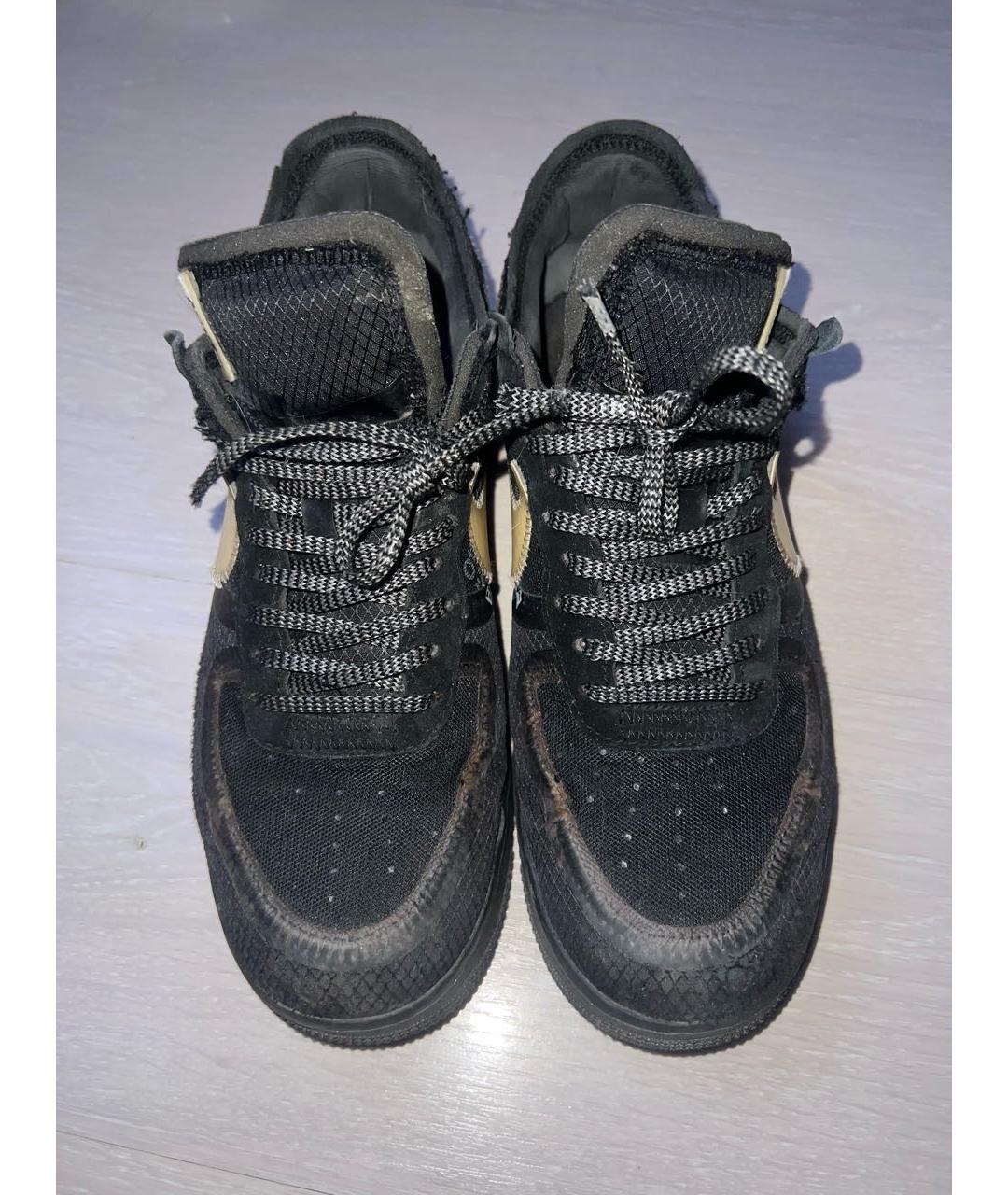 NIKE X OFF-WHITE Черные кожаные низкие кроссовки / кеды, фото 2