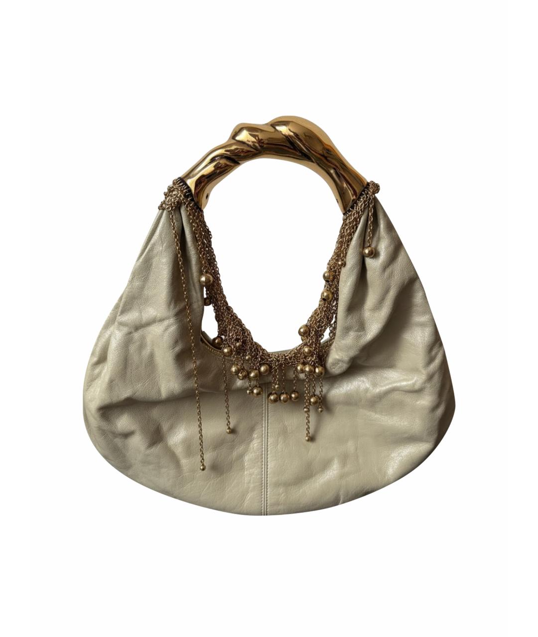 CHLOE Бежевая кожаная сумка с короткими ручками, фото 1