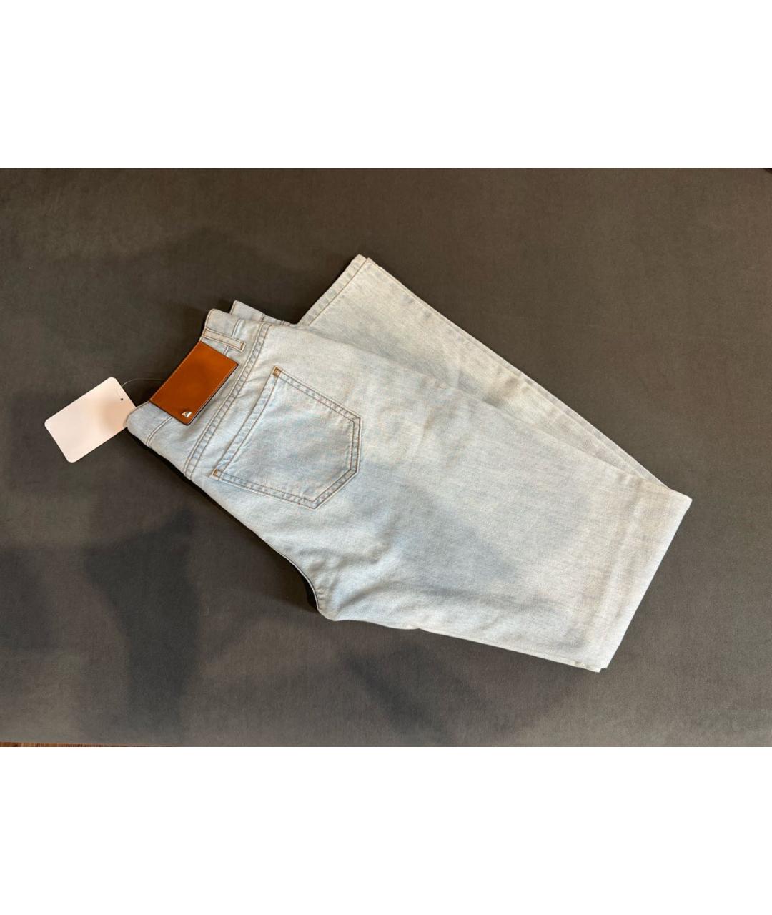 VALENTINO Голубые хлопковые прямые джинсы, фото 2