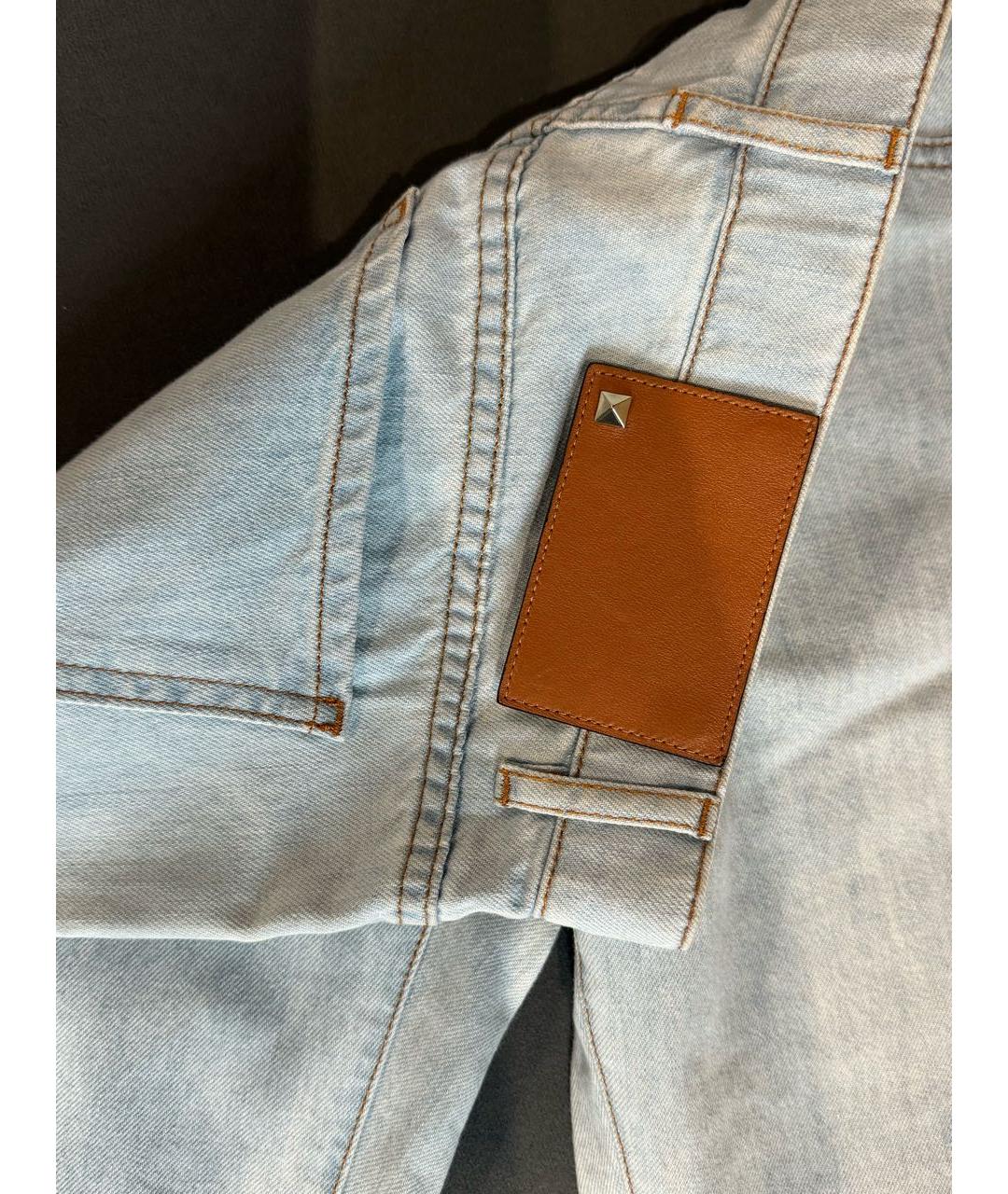 VALENTINO Голубые хлопковые прямые джинсы, фото 5