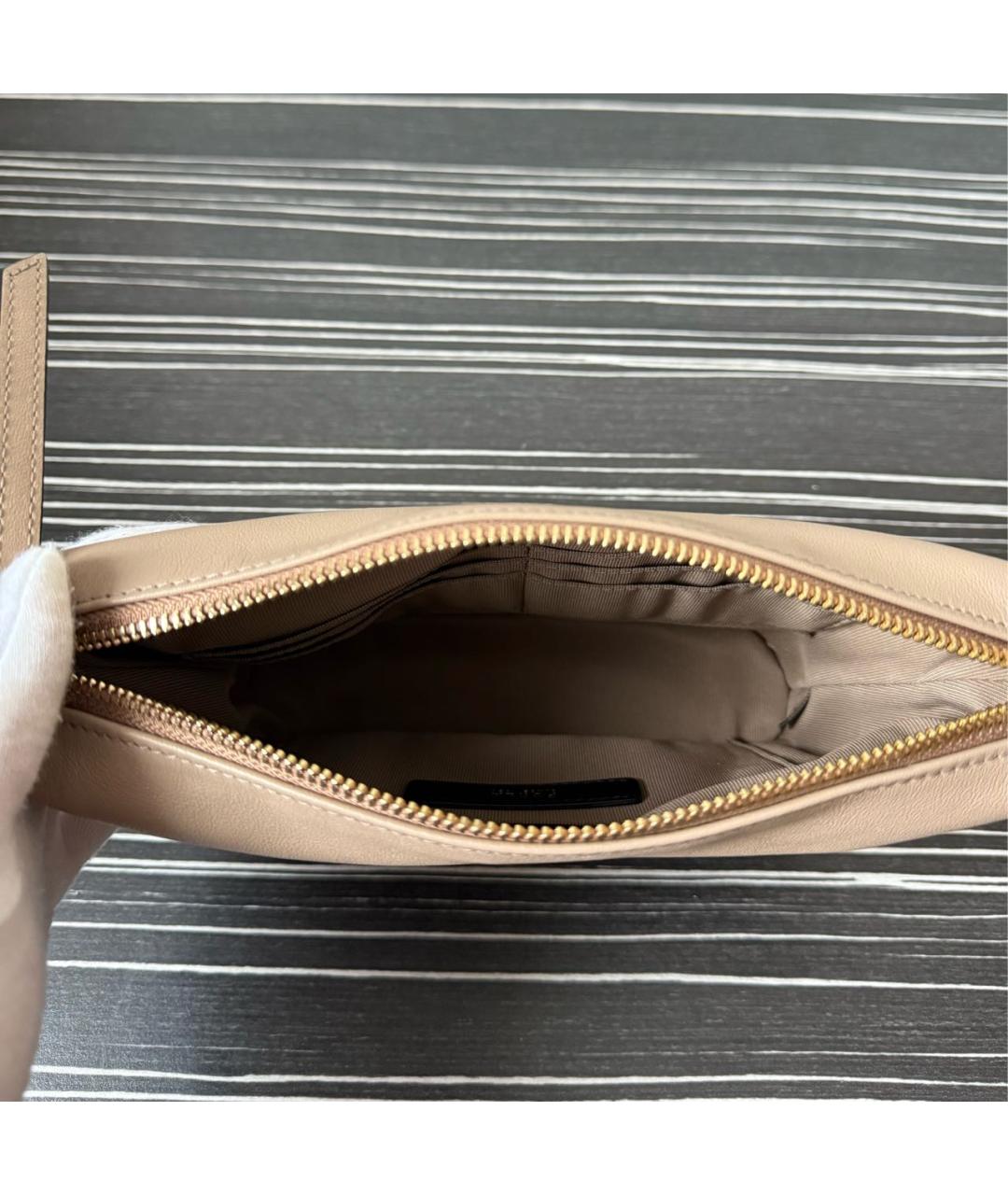 FURLA Бежевая кожаная сумка через плечо, фото 4