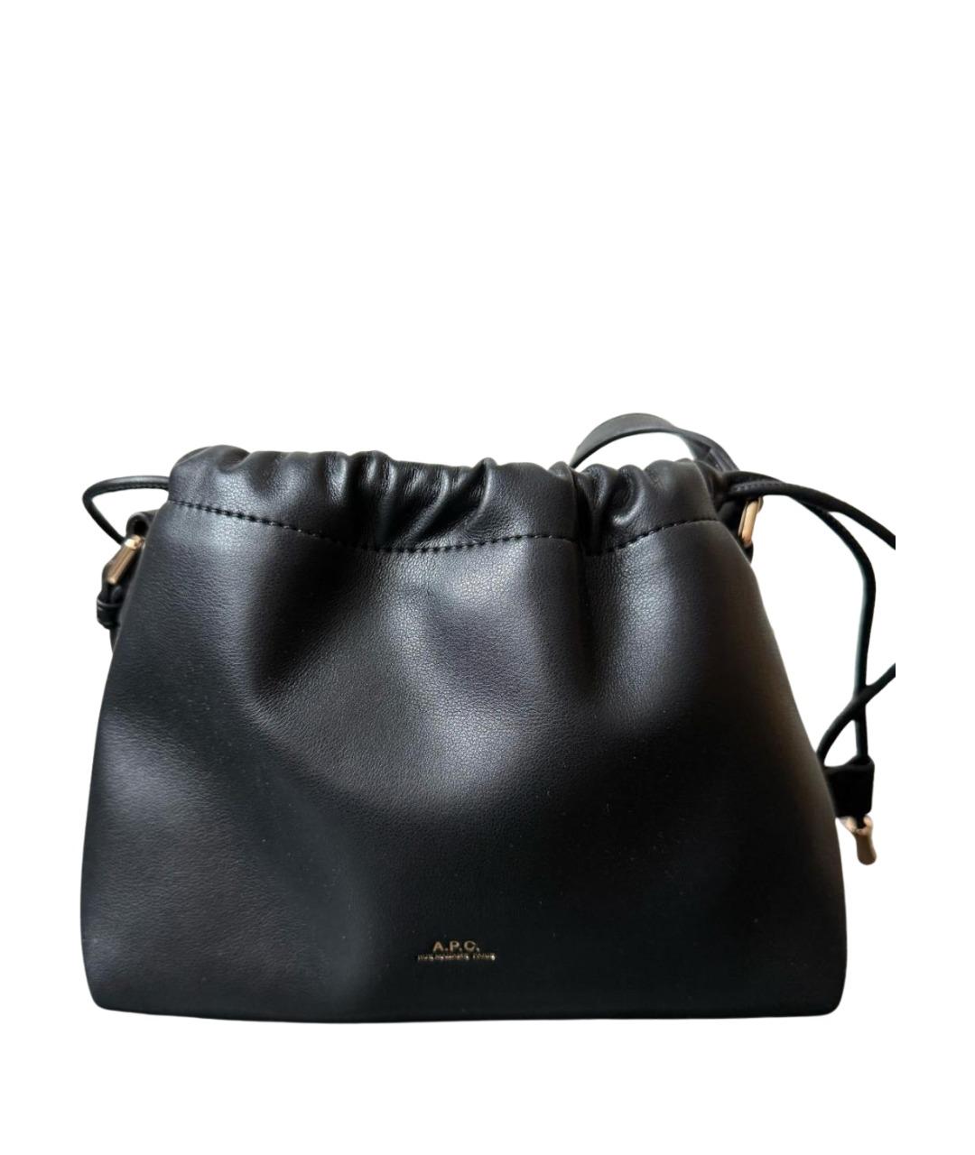 A.P.C. Черная кожаная сумка через плечо, фото 1