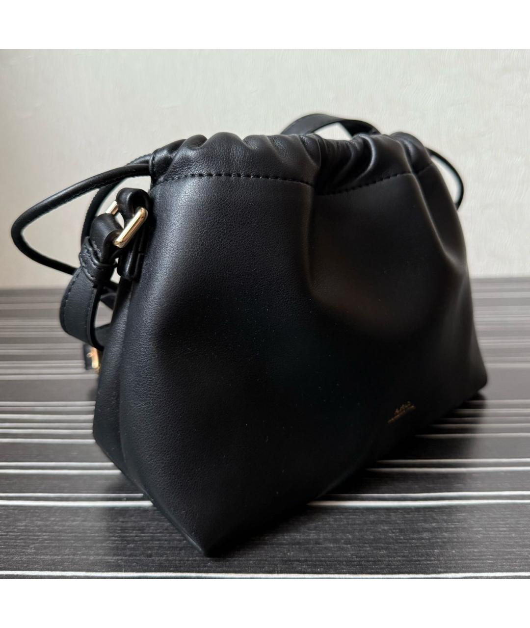 A.P.C. Черная кожаная сумка через плечо, фото 2