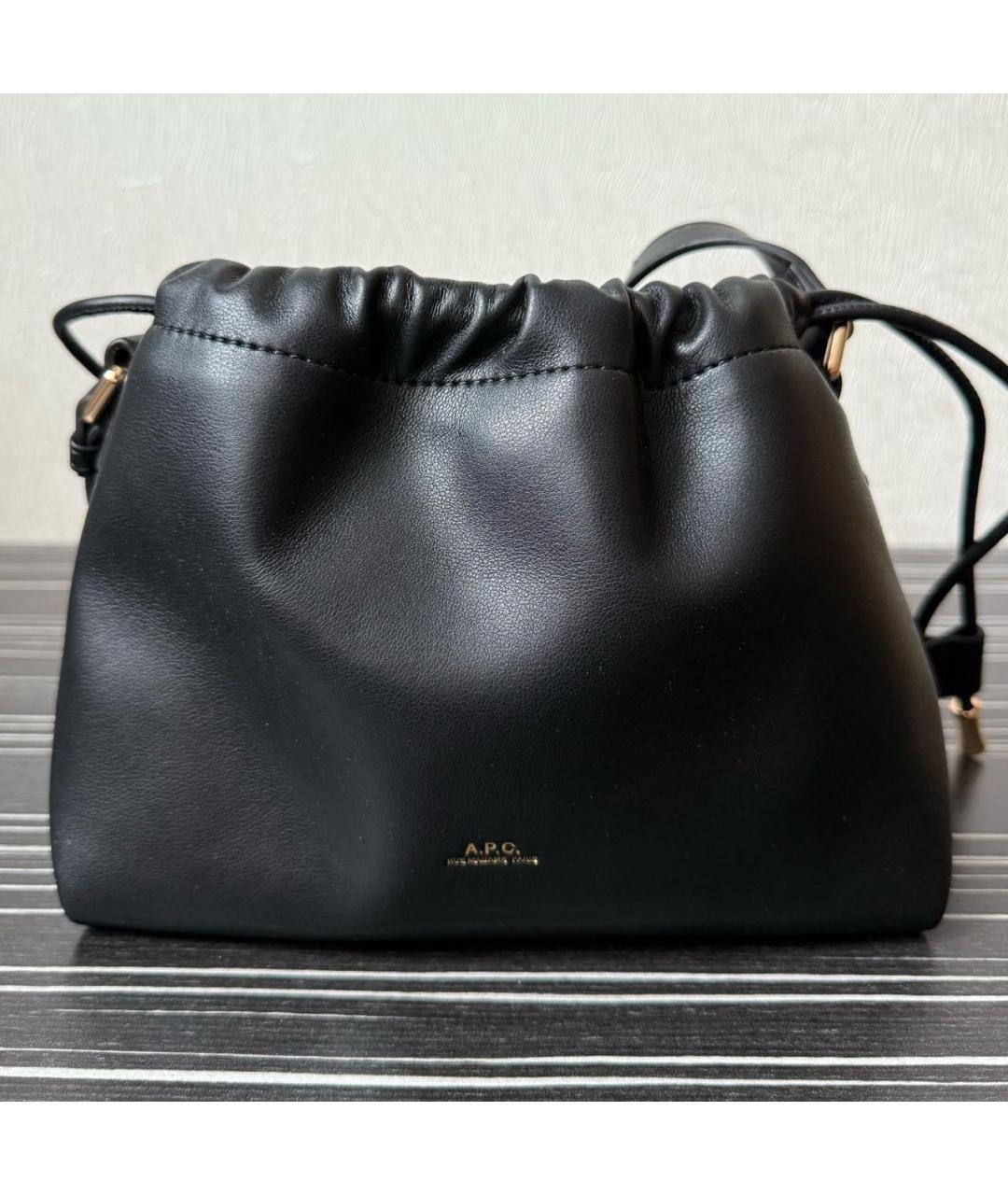 A.P.C. Черная кожаная сумка через плечо, фото 7