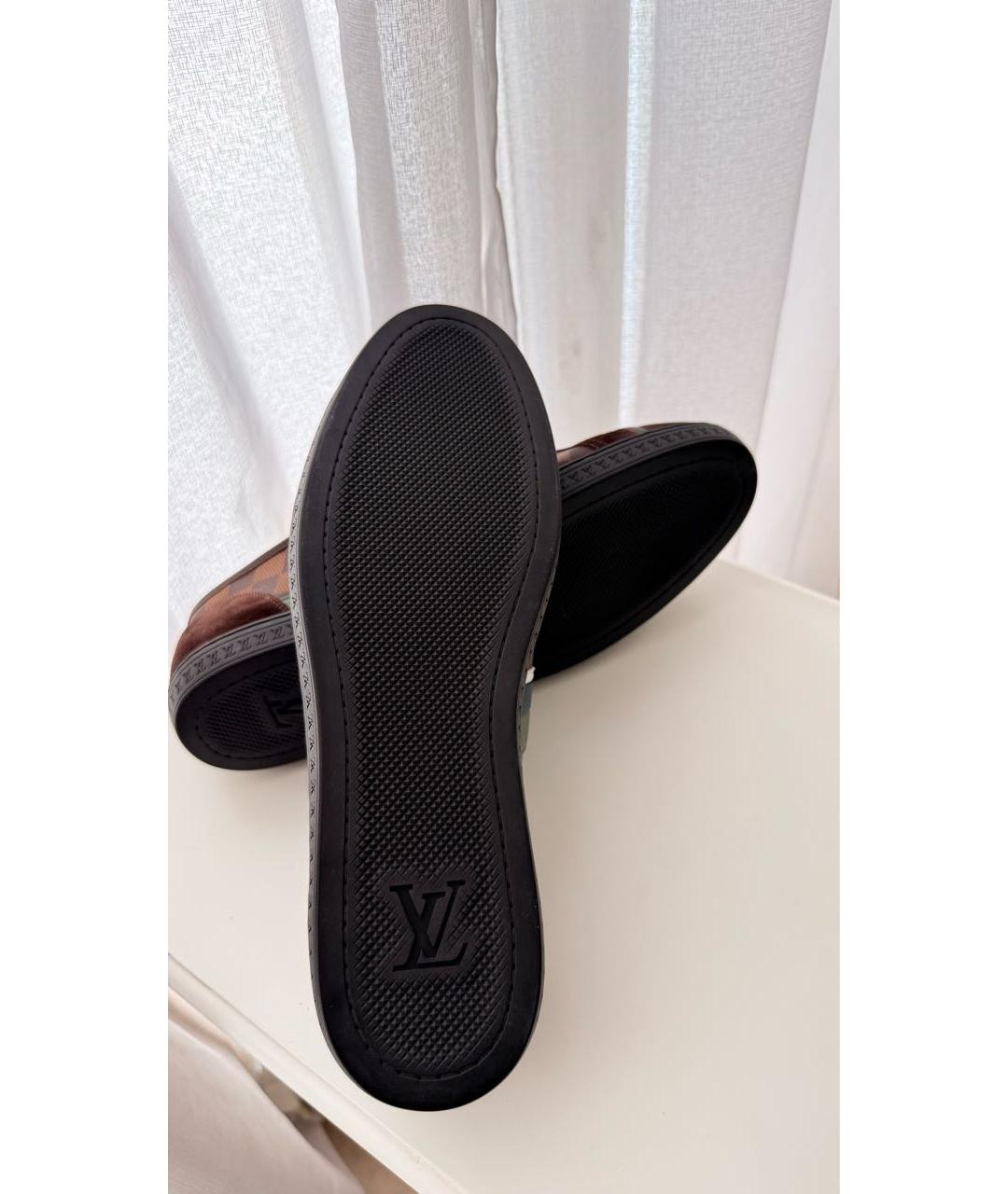 LOUIS VUITTON Коричневые замшевые низкие кроссовки / кеды, фото 4