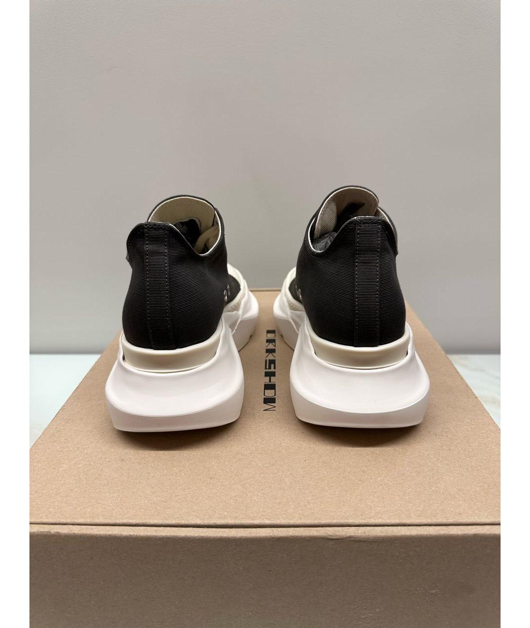 RICK OWENS Антрацитовые текстильные кеды, фото 3