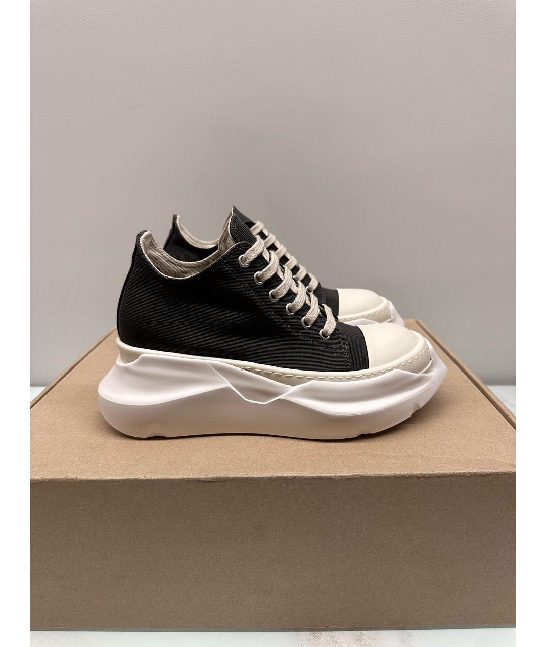 RICK OWENS Антрацитовые текстильные кеды, фото 9