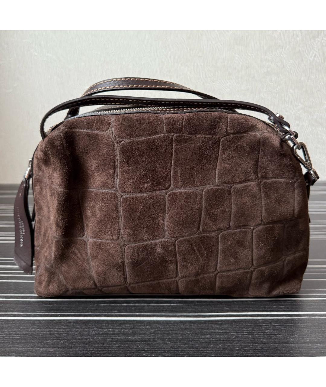 Gianni Chiarini Коричневая замшевая сумка через плечо, фото 7