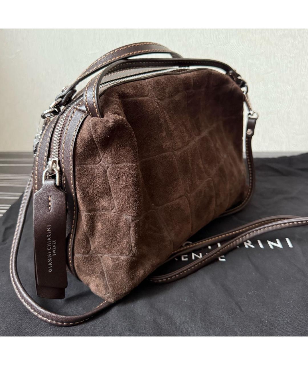 Gianni Chiarini Коричневая замшевая сумка через плечо, фото 5