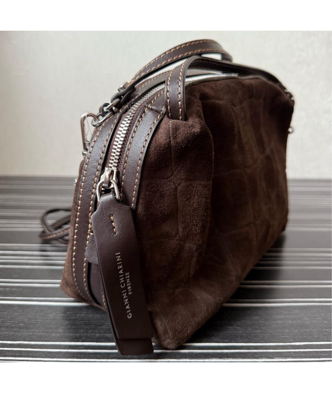 Gianni Chiarini Коричневая замшевая сумка через плечо, фото 2