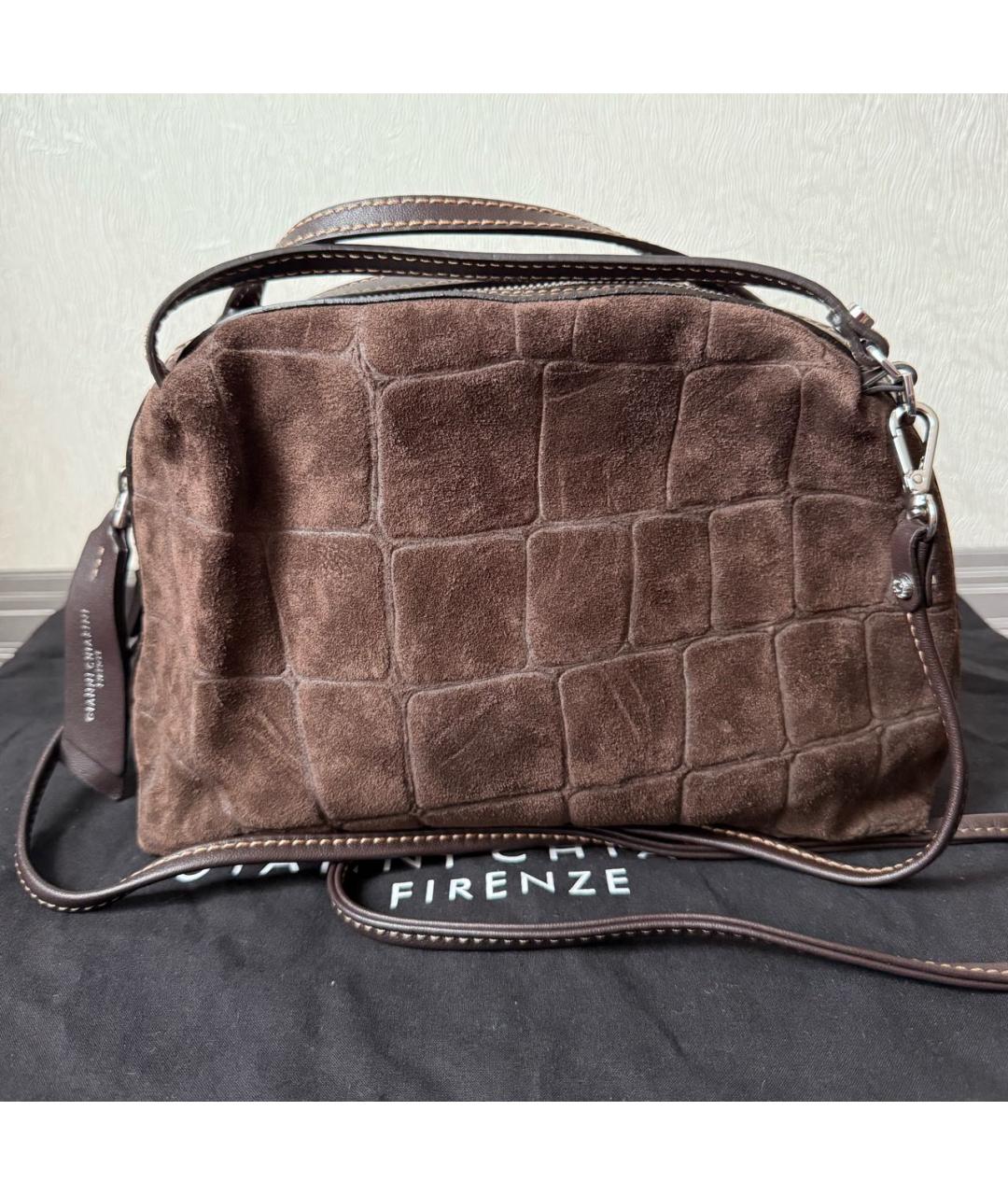 Gianni Chiarini Коричневая замшевая сумка через плечо, фото 6