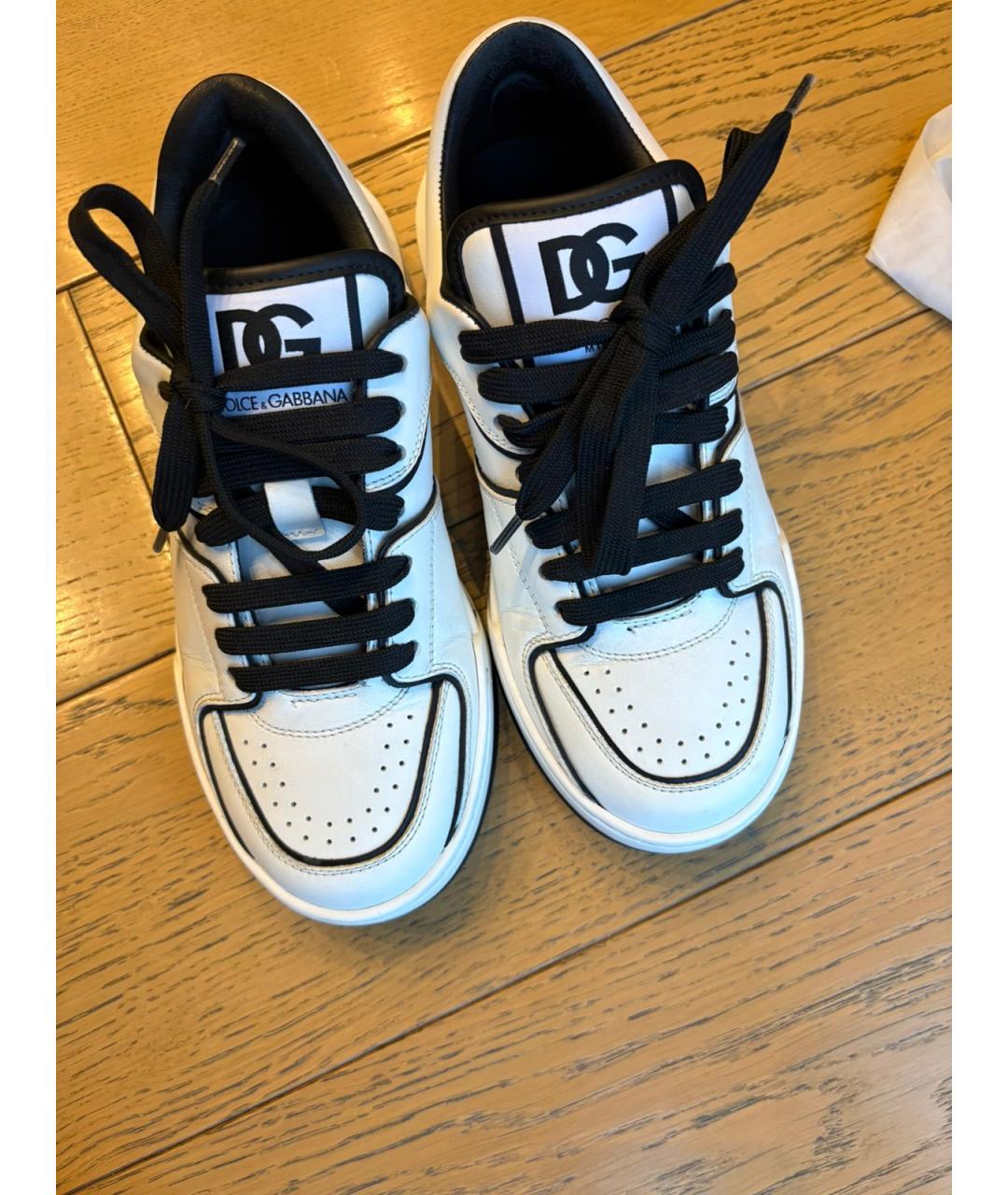 DOLCE&GABBANA Белые кожаные кроссовки, фото 6