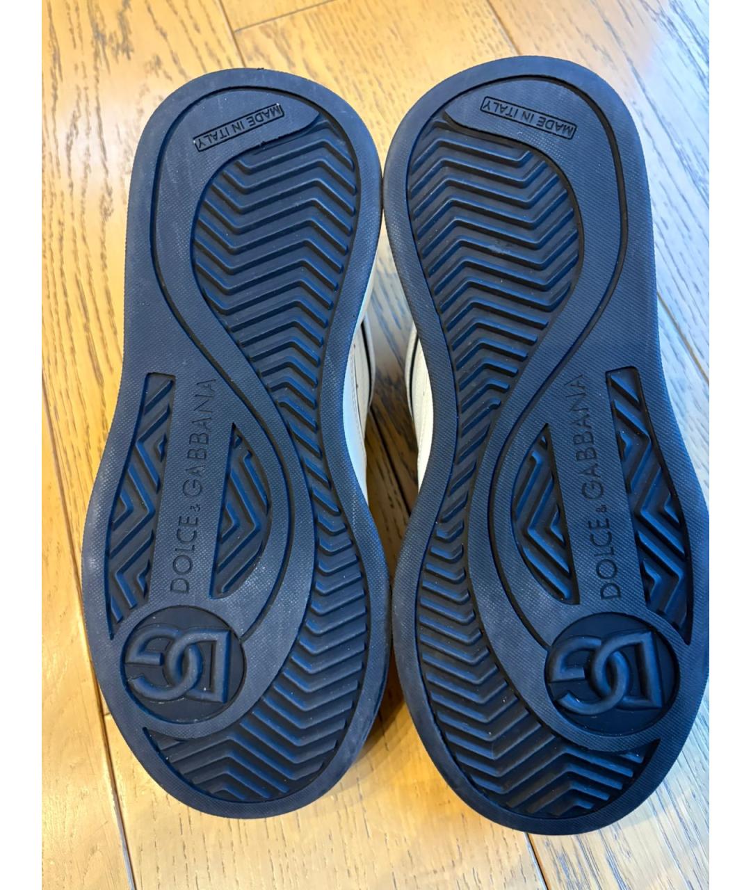 DOLCE&GABBANA Белые кожаные кроссовки, фото 5