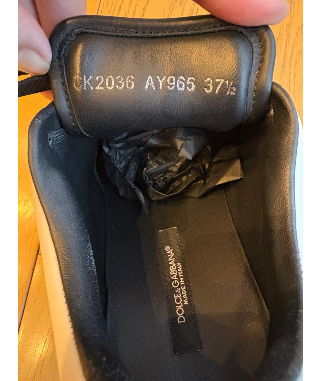 DOLCE&GABBANA Белые кожаные кроссовки, фото 7