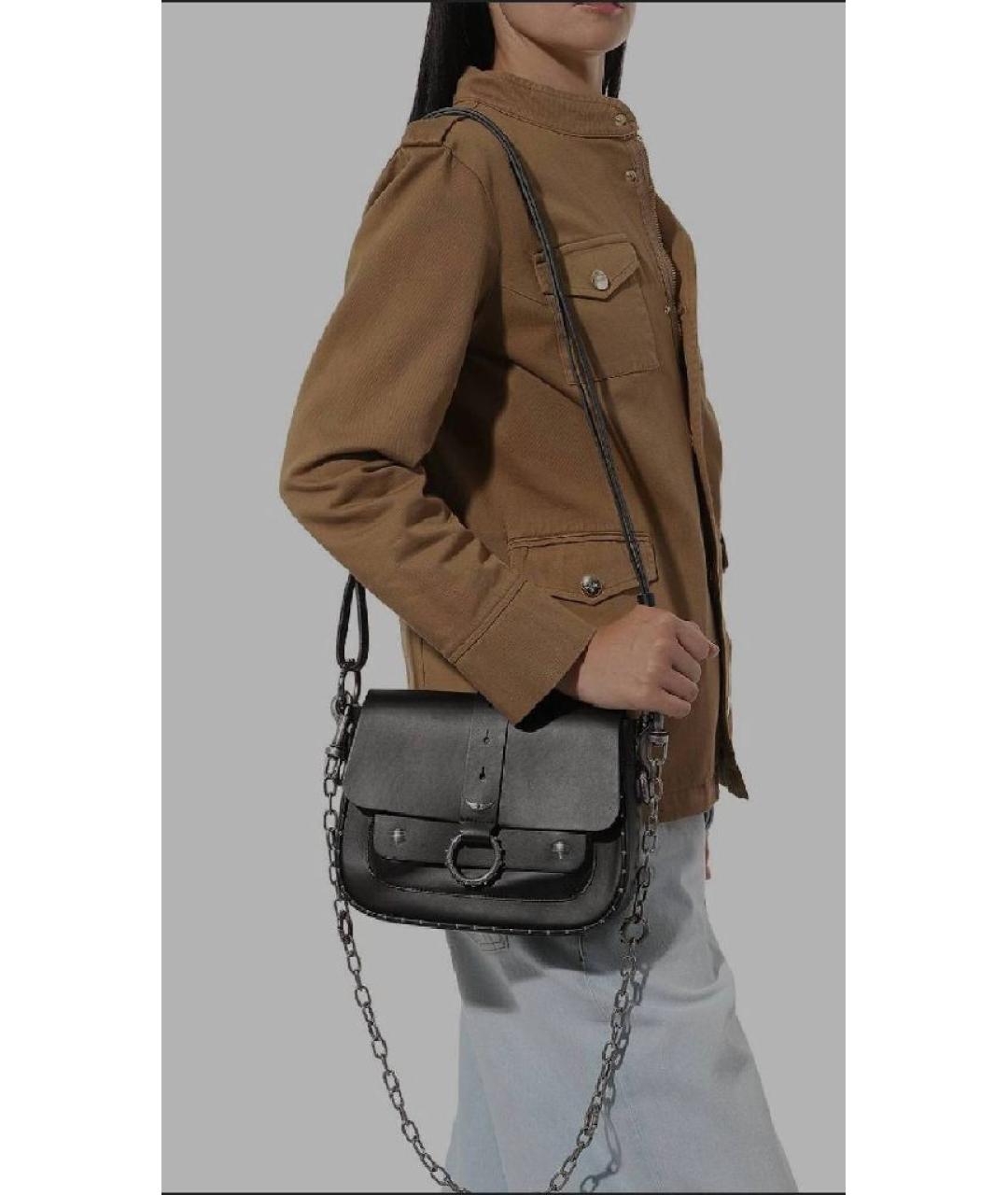 ZADIG & VOLTAIRE Черная кожаная сумка через плечо, фото 9