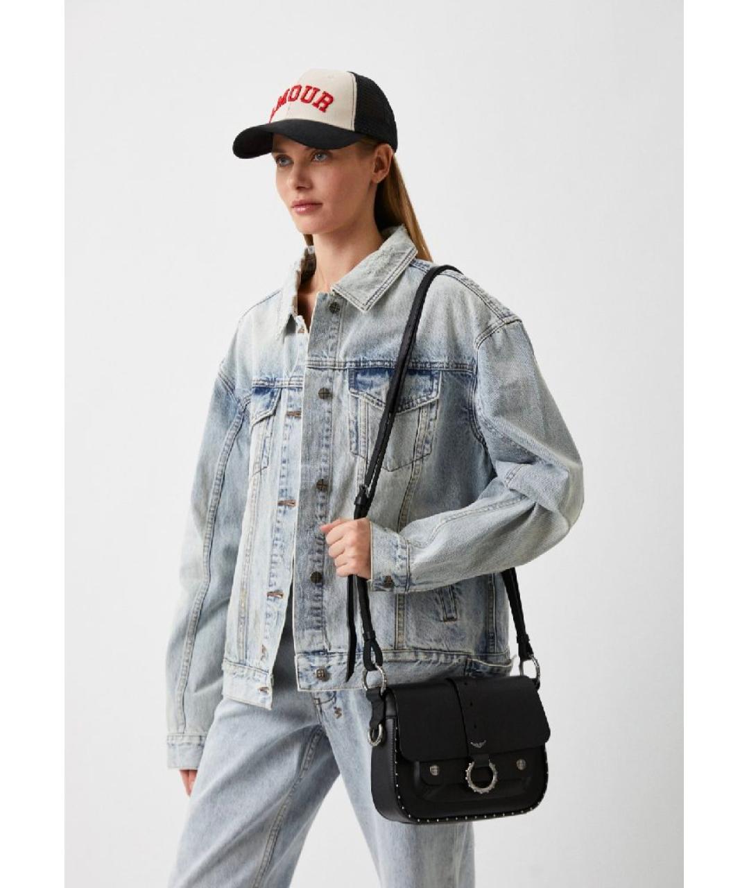 ZADIG & VOLTAIRE Черная кожаная сумка через плечо, фото 5