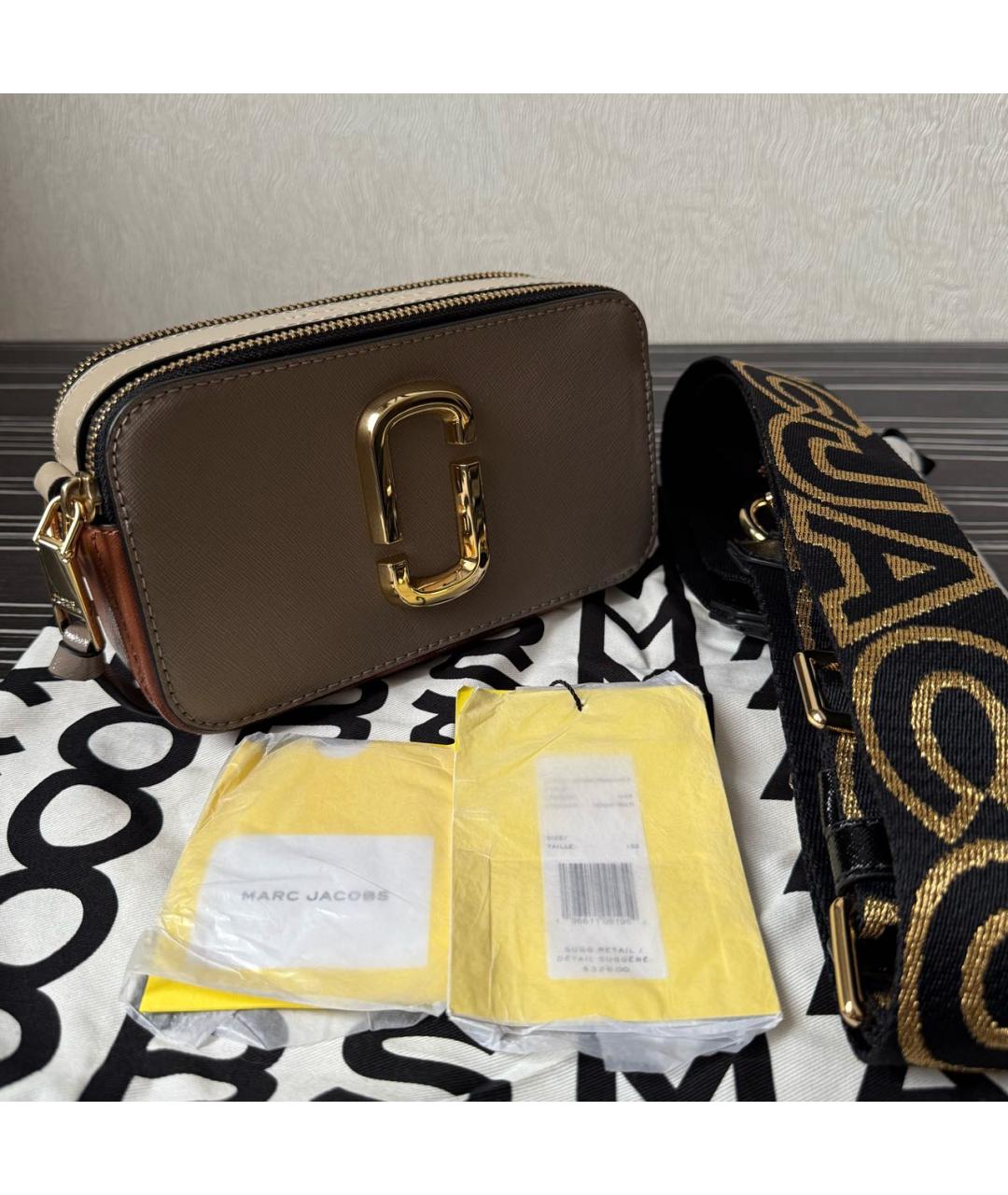 MARC JACOBS Бежевая кожаная сумка через плечо, фото 4