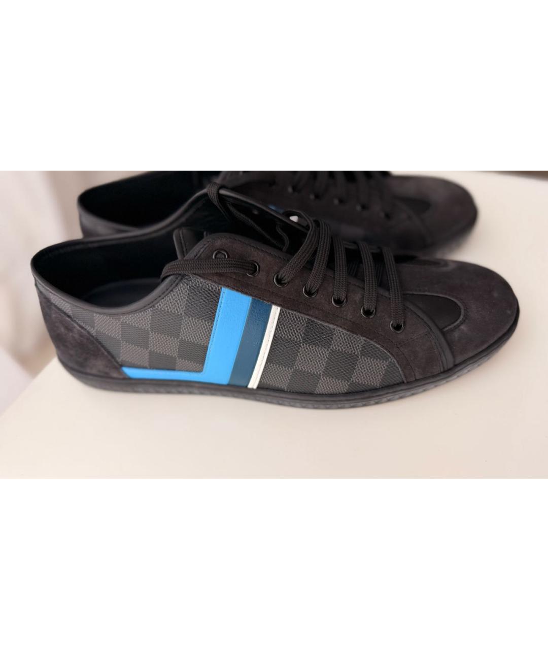 LOUIS VUITTON Серые кожаные низкие кроссовки / кеды, фото 5