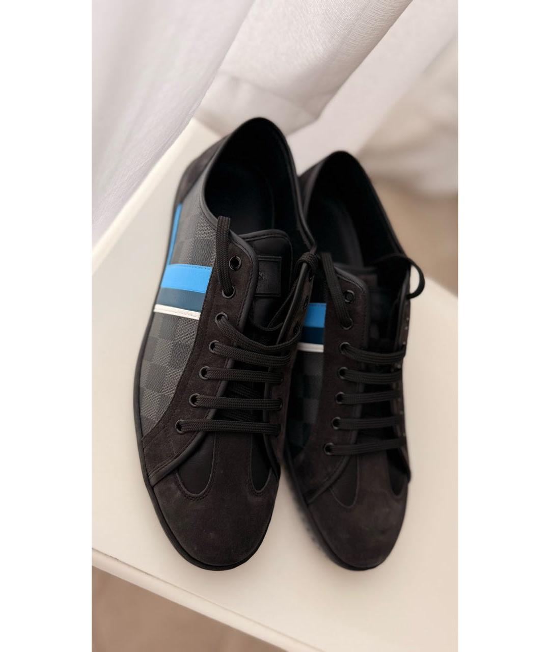 LOUIS VUITTON Серые кожаные низкие кроссовки / кеды, фото 4