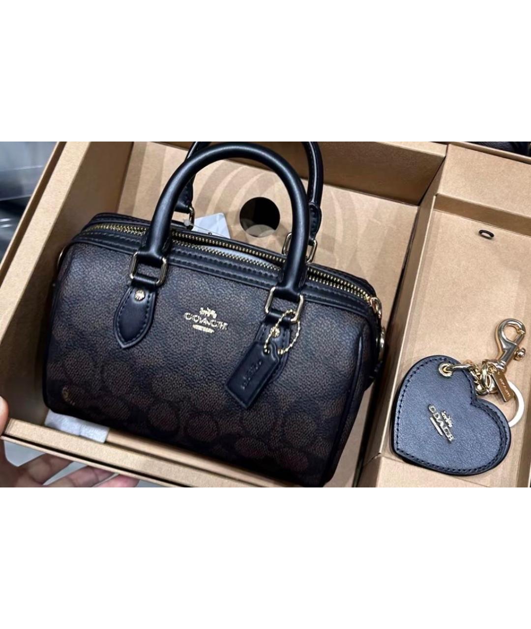 COACH Коричневая сумка с короткими ручками, фото 5