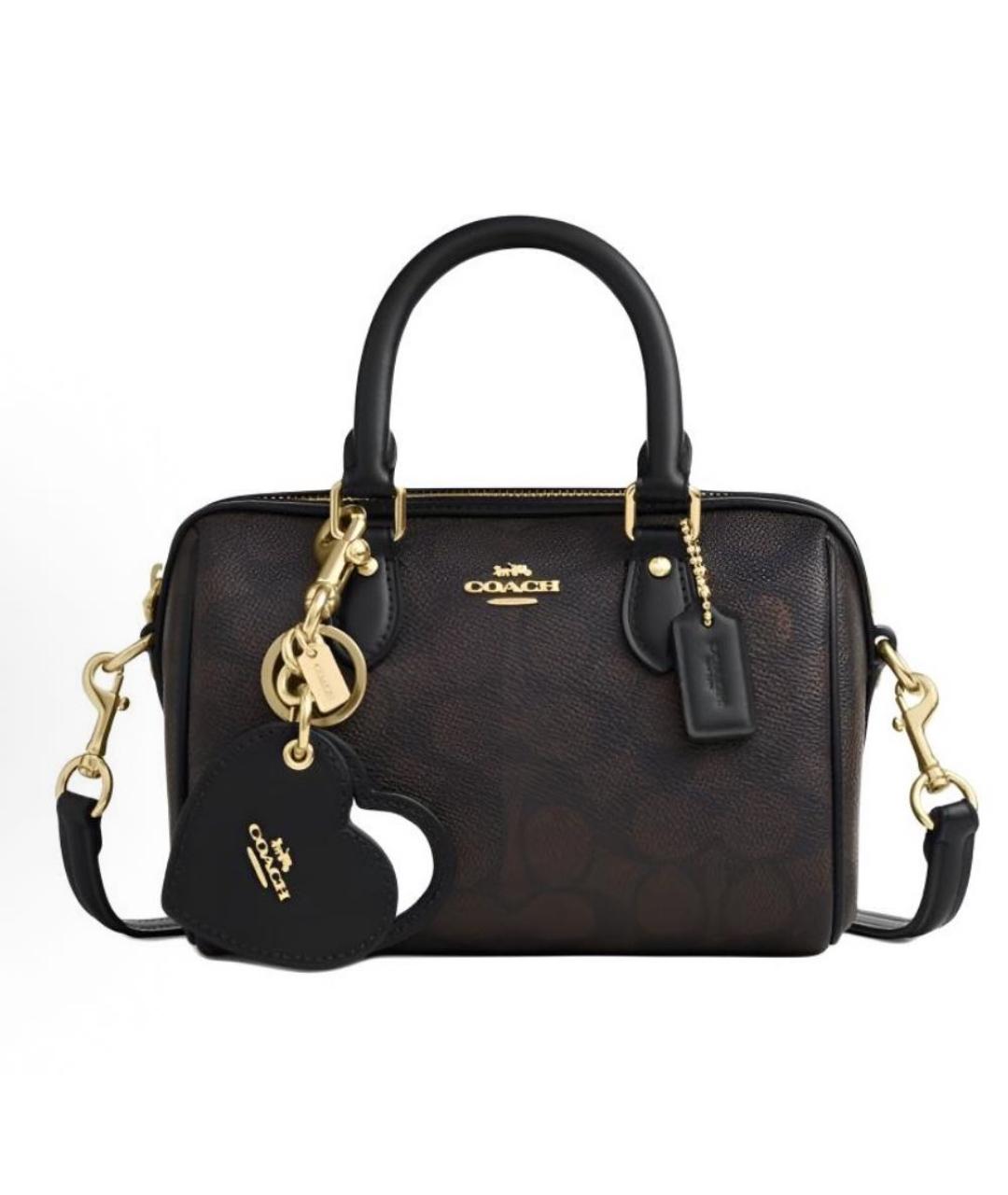 COACH Коричневая сумка с короткими ручками, фото 1