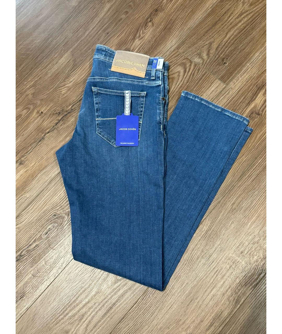 JACOB COHEN Синие хлопко-эластановые джинсы скинни, фото 3