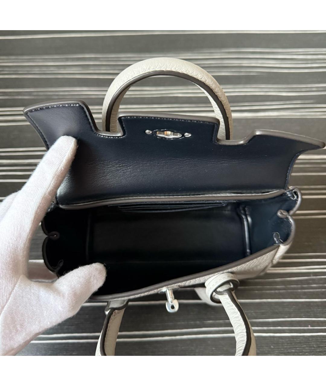 MULBERRY Серая кожаная сумка с короткими ручками, фото 5