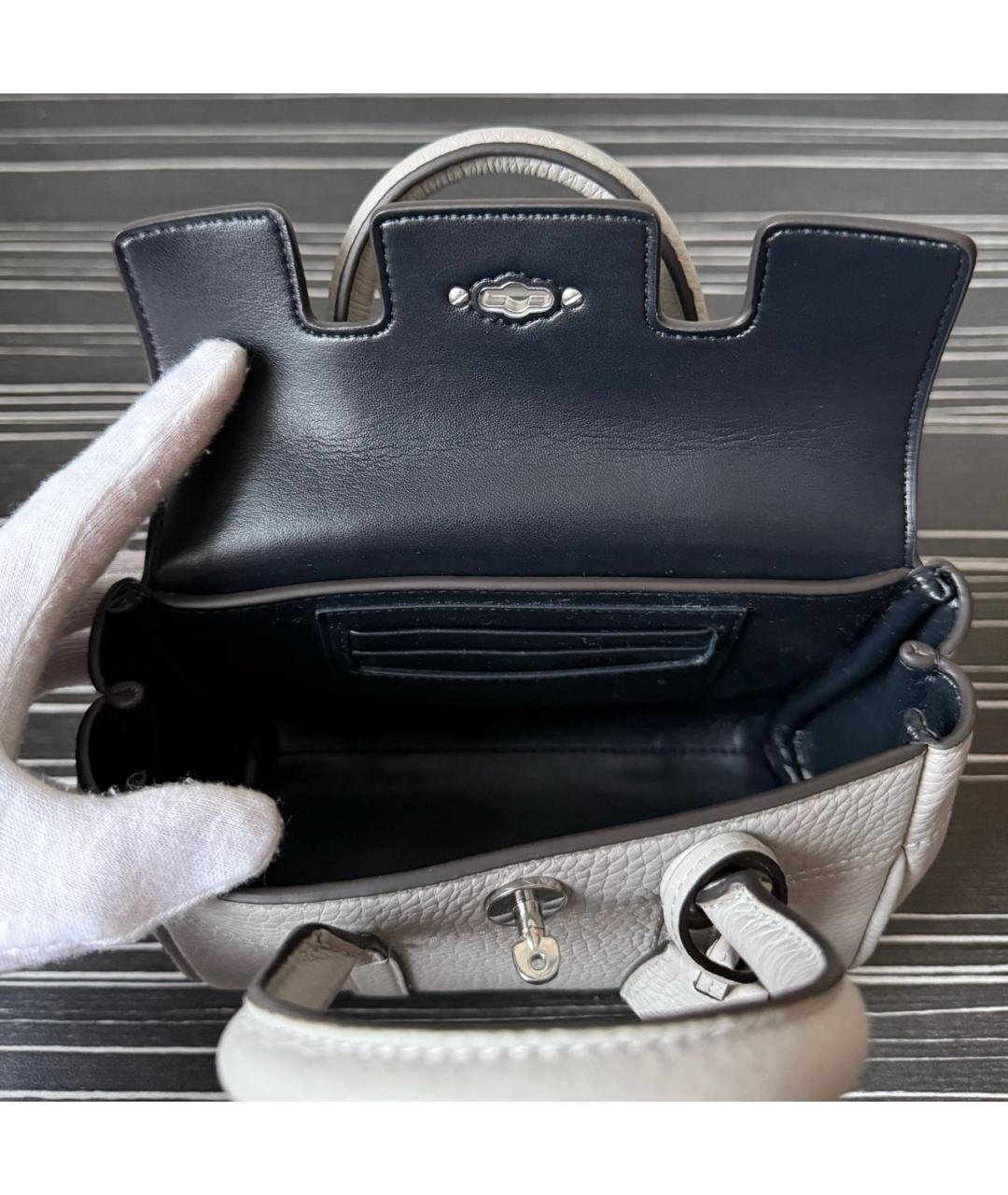 MULBERRY Серая кожаная сумка с короткими ручками, фото 4