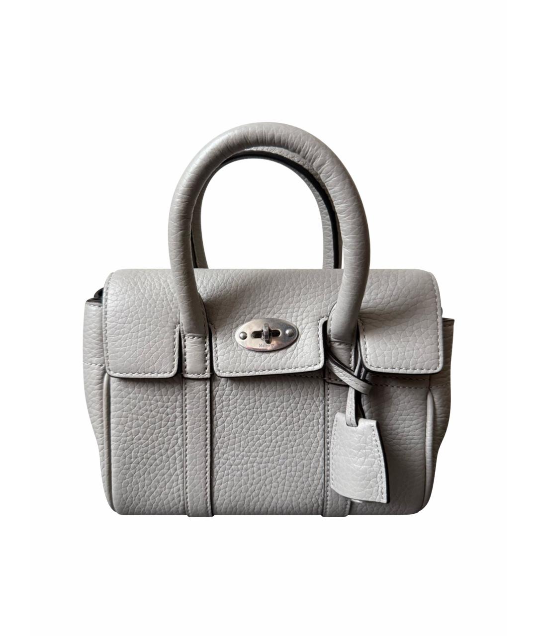 MULBERRY Серая кожаная сумка с короткими ручками, фото 1