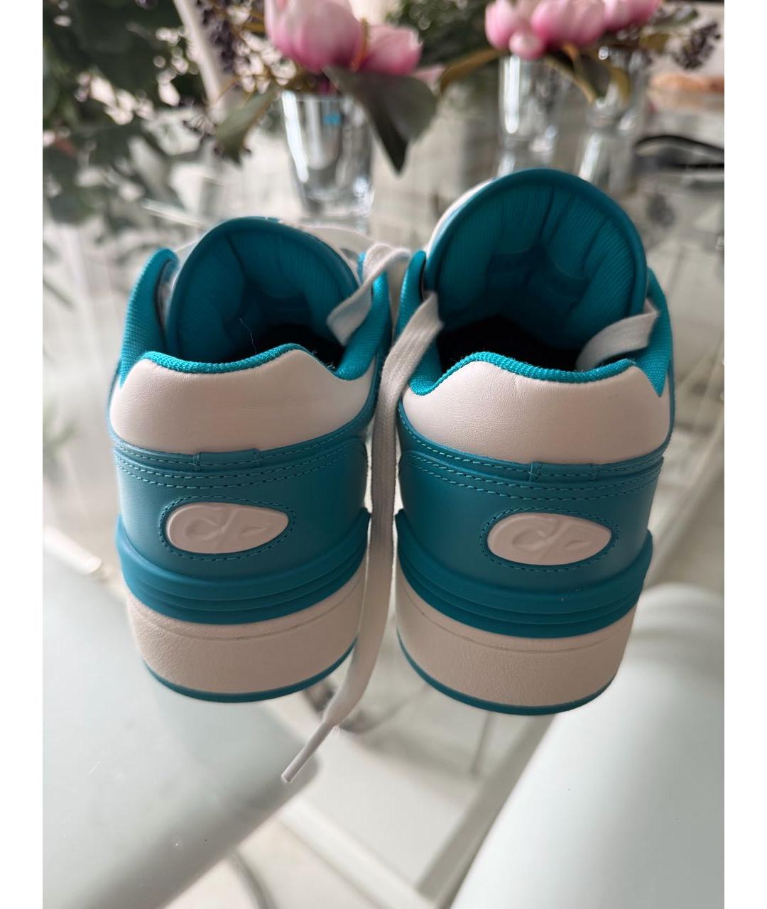 CHRISTIAN DIOR Голубые кожаные низкие кроссовки / кеды, фото 2