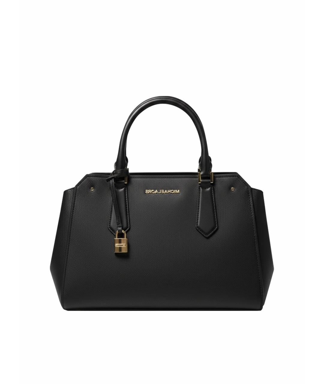 MICHAEL KORS Черная кожаная сумка с короткими ручками, фото 1