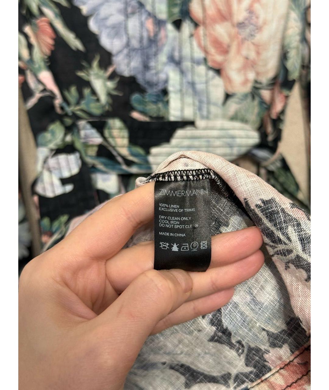 ZIMMERMANN Мульти льняное коктейльное платье, фото 4