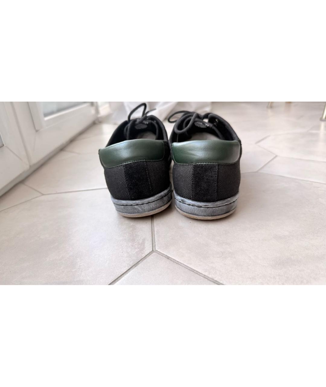 GUCCI Черные текстильные низкие кроссовки / кеды, фото 7