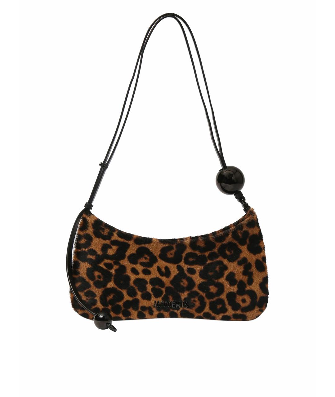 JACQUEMUS Коричневая кожаная сумка с короткими ручками, фото 1