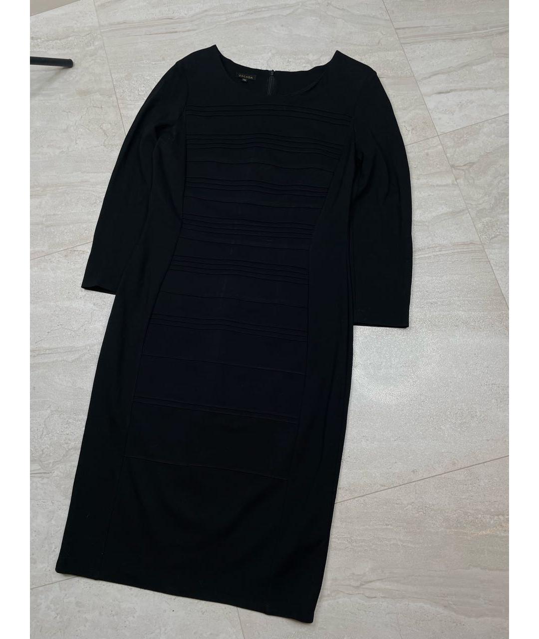 ESCADA Черное вискозное повседневное платье, фото 5