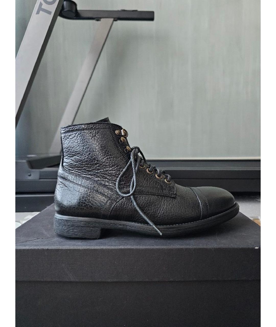 DOLCE&GABBANA Черные кожаные высокие ботинки, фото 10