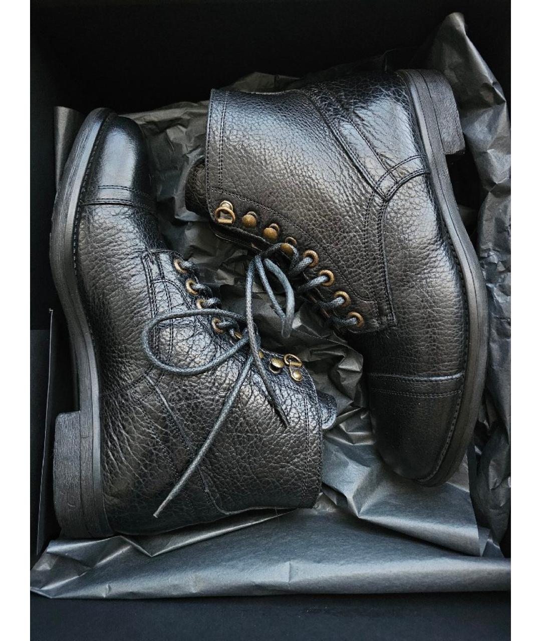 DOLCE&GABBANA Черные кожаные высокие ботинки, фото 7