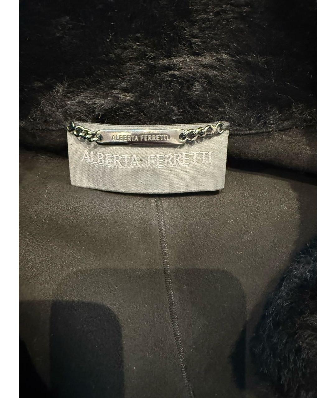 ALBERTA FERRETTI Черная замшевая дубленка, фото 3