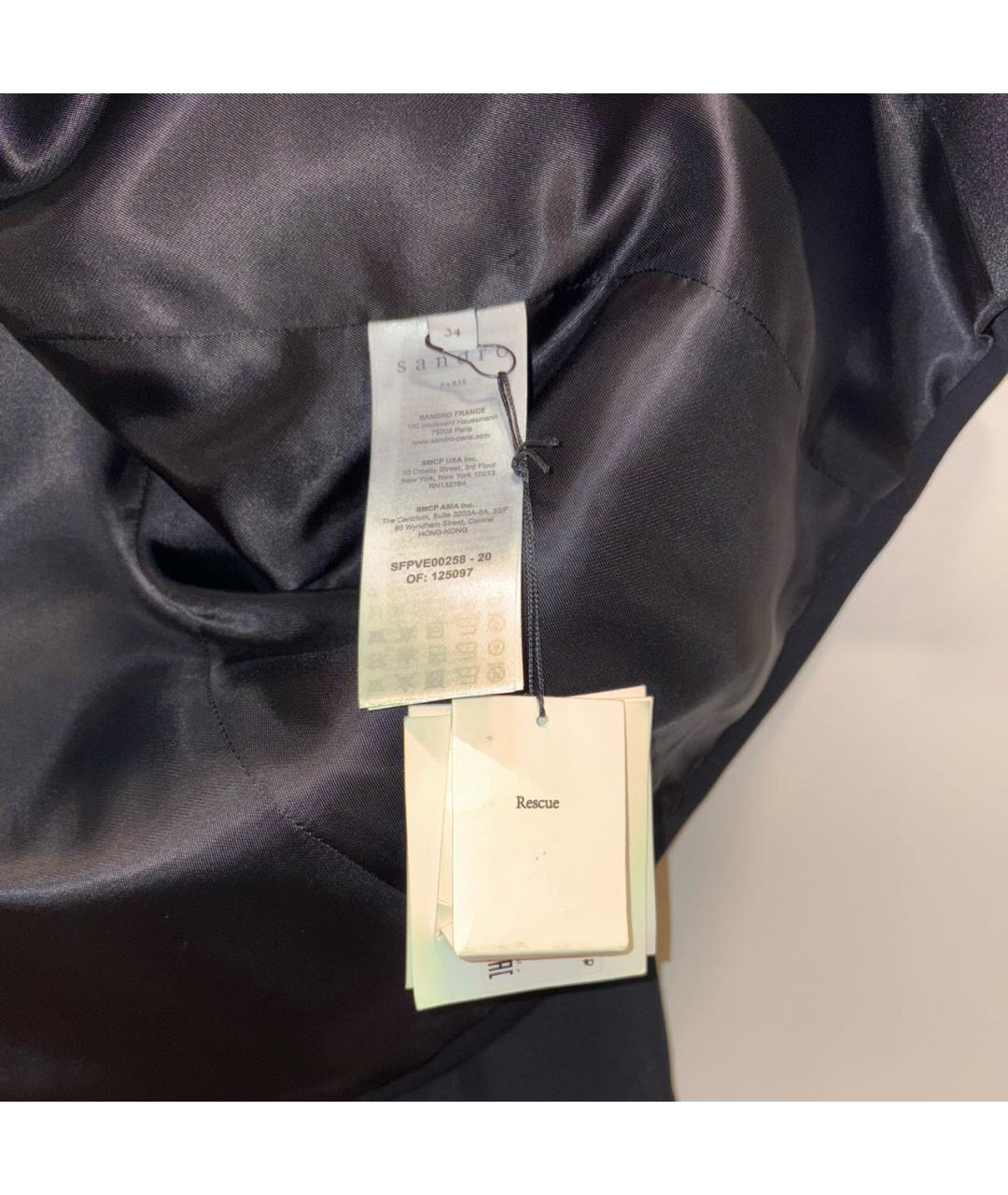 SANDRO Черный атласный костюм с брюками, фото 5