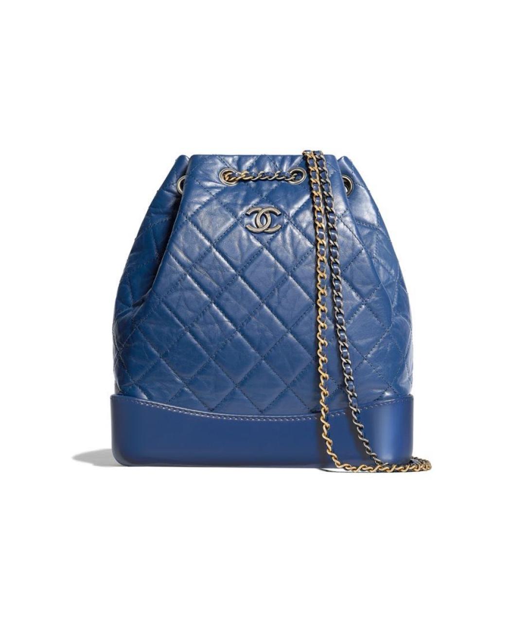 CHANEL Темно-синий кожаный рюкзак, фото 8