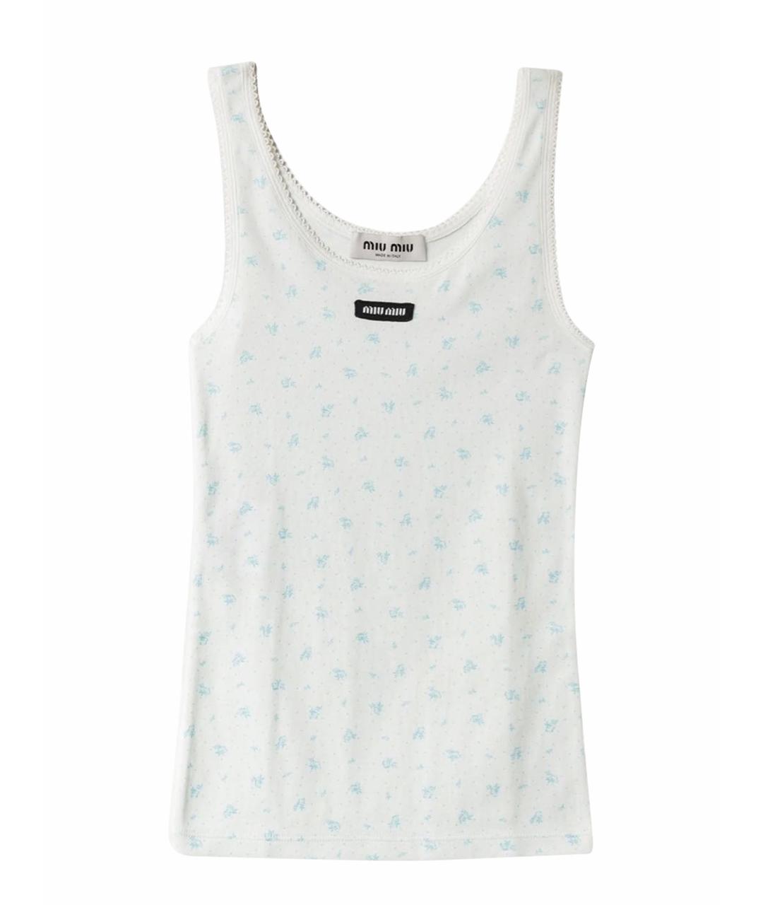 MIU MIU Белая хлопковая майка, фото 1