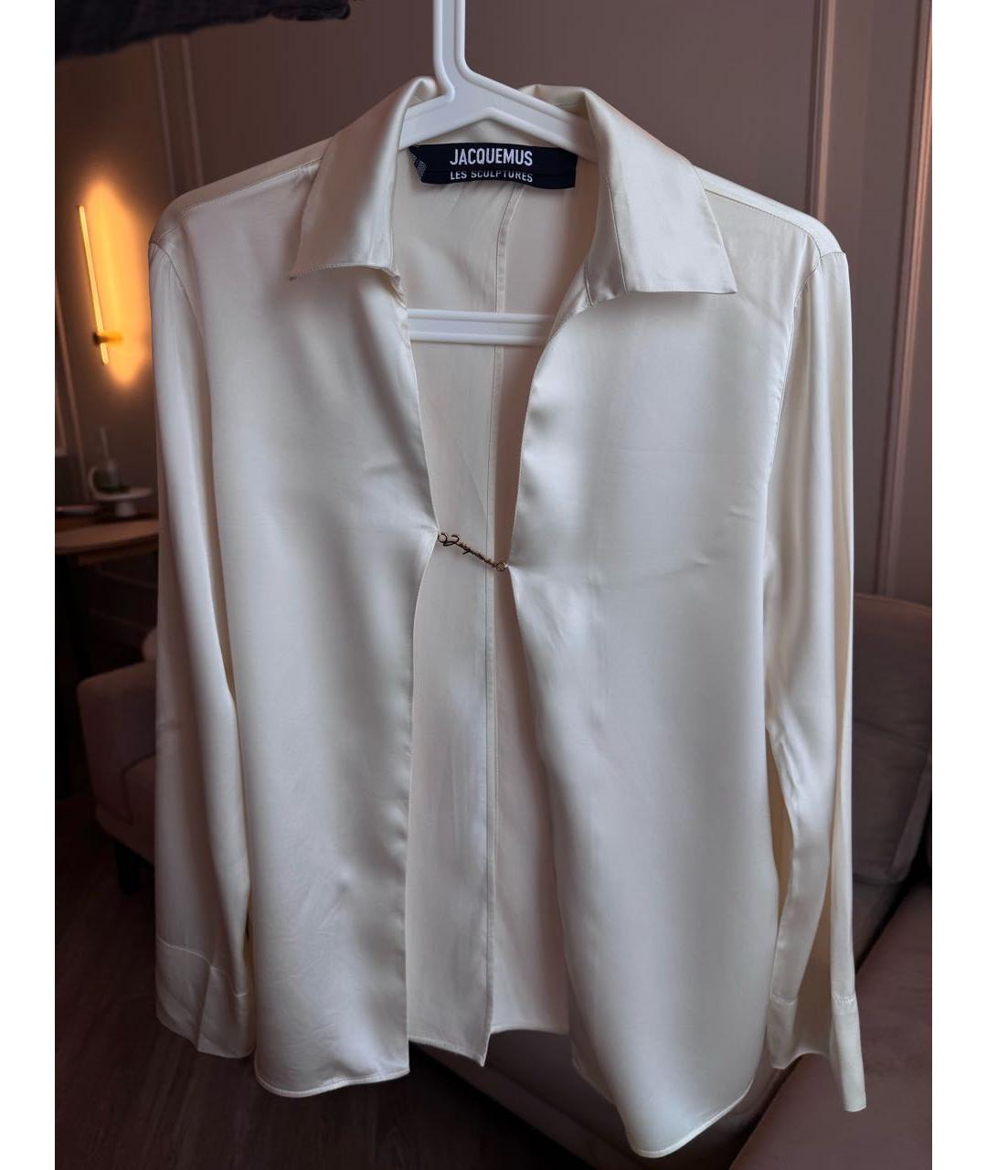 JACQUEMUS Белая вискозная блузы, фото 9