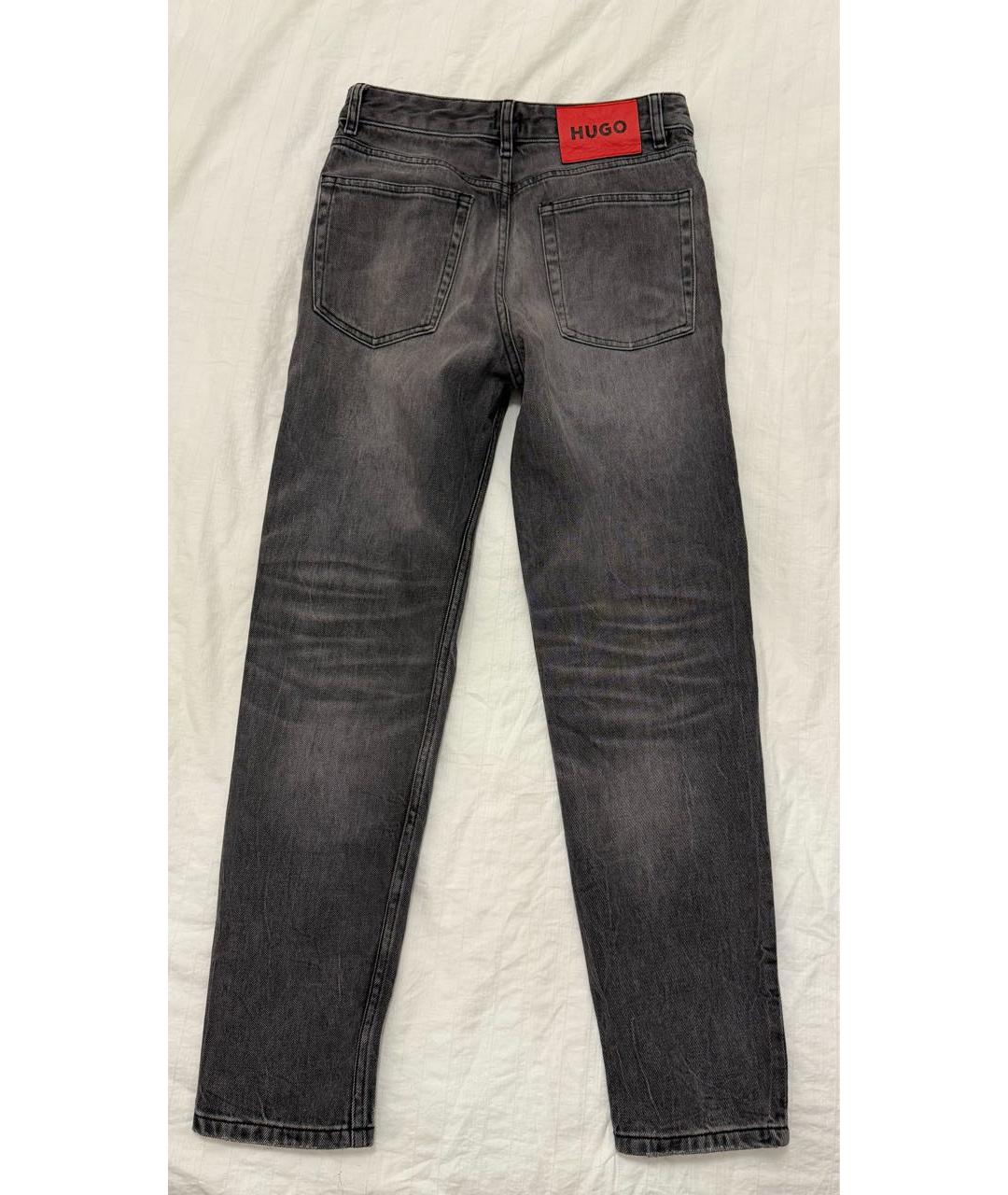 HUGO Серые хлопковые прямые джинсы, фото 2