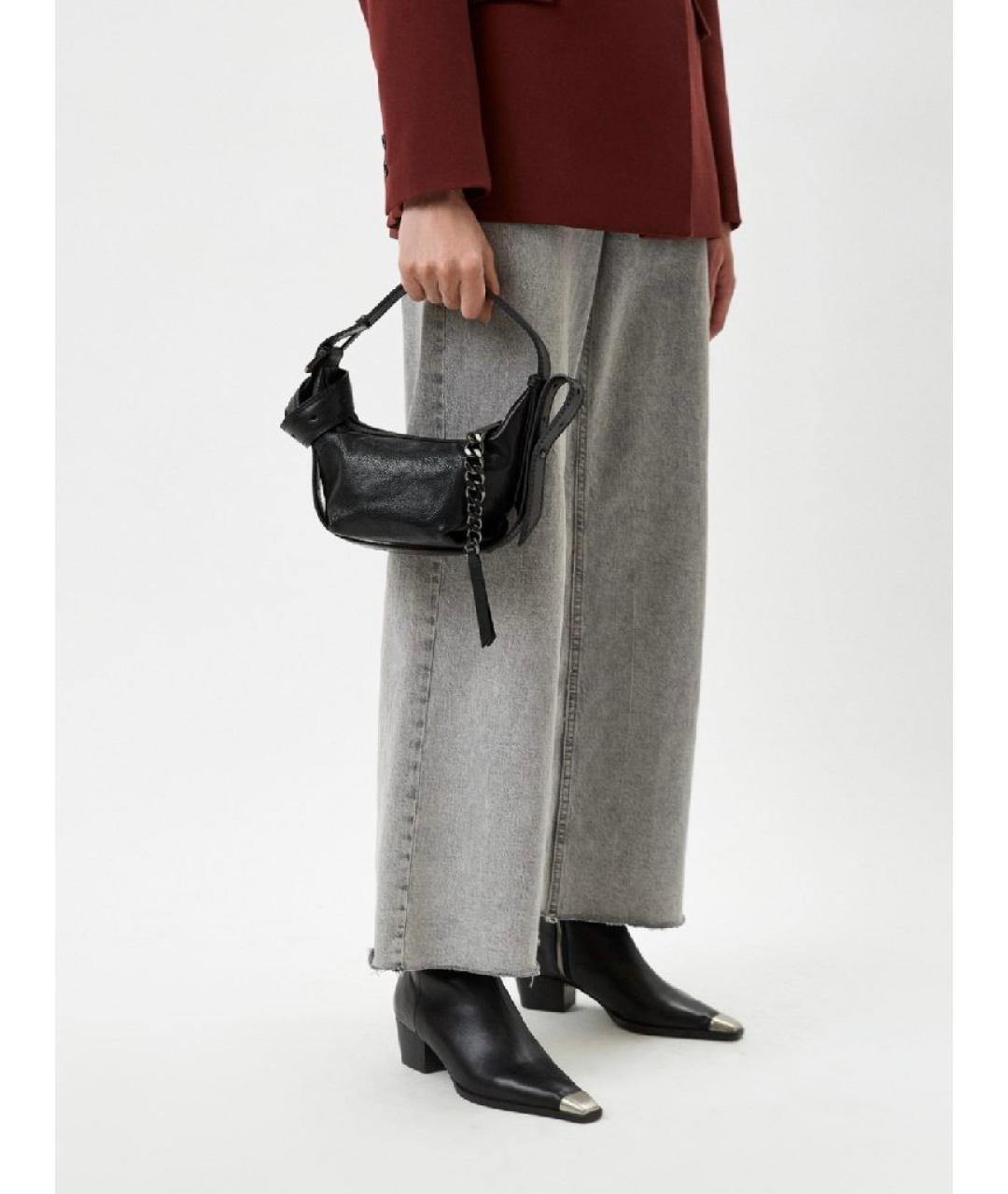 ZADIG & VOLTAIRE Черная кожаная сумка с короткими ручками, фото 6