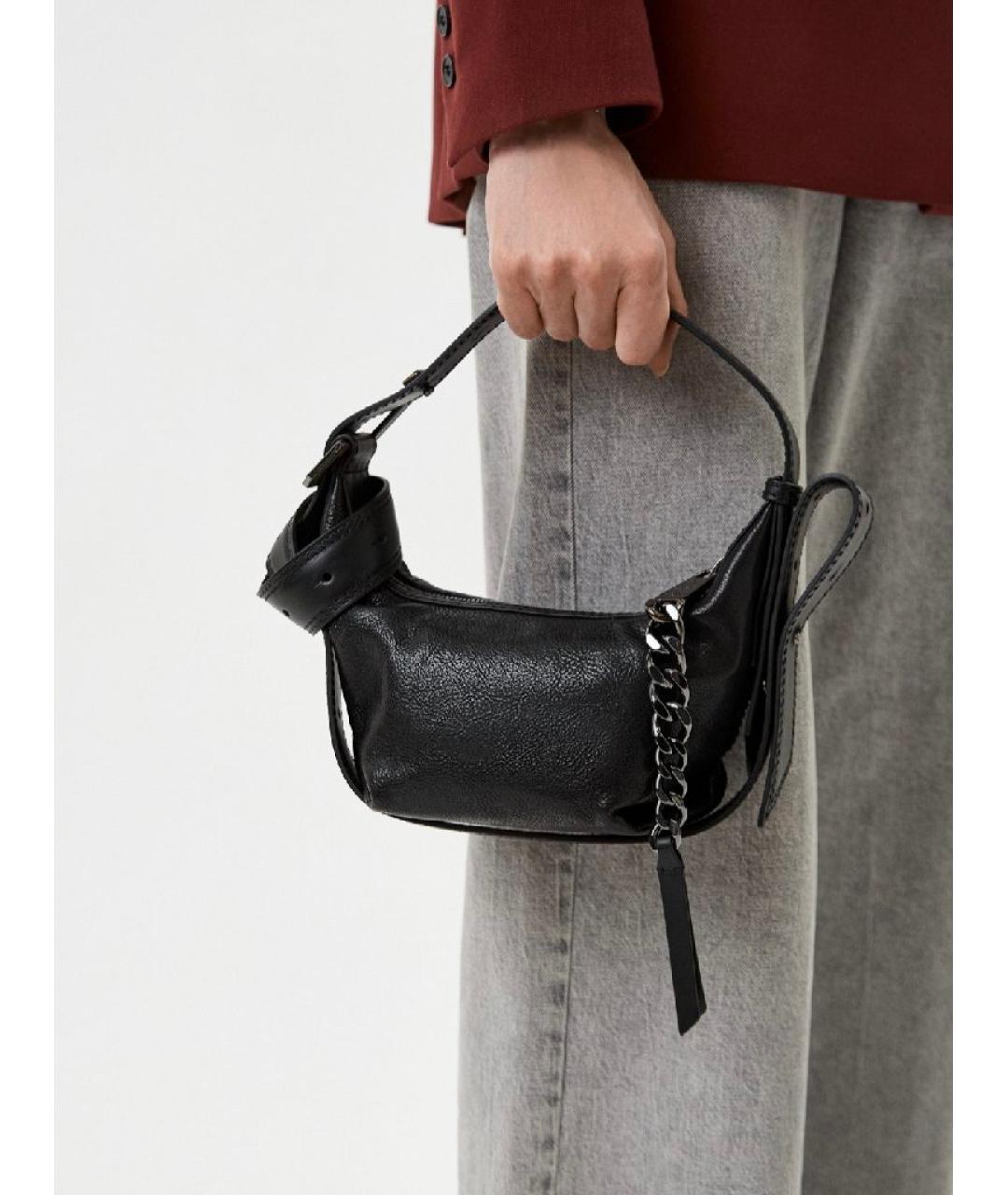 ZADIG & VOLTAIRE Черная кожаная сумка с короткими ручками, фото 5