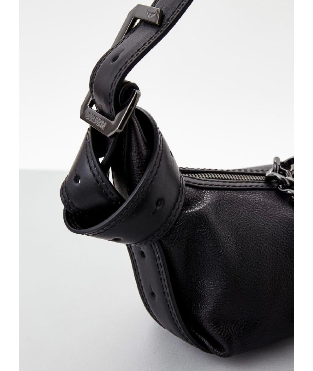ZADIG & VOLTAIRE Черная кожаная сумка с короткими ручками, фото 3
