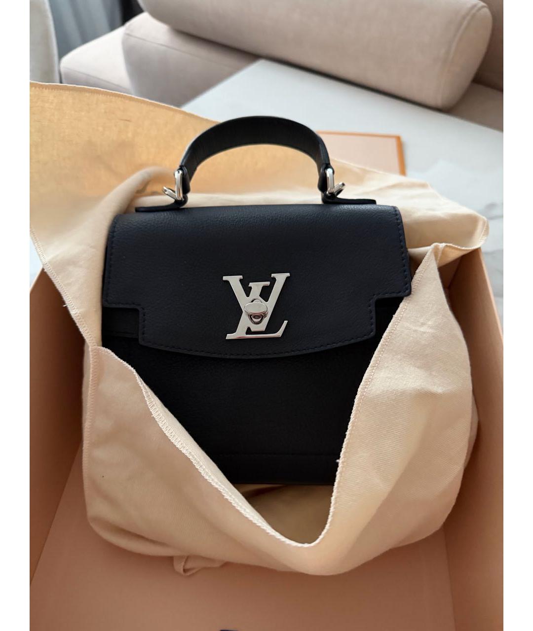 LOUIS VUITTON Черная кожаная сумка с короткими ручками, фото 3