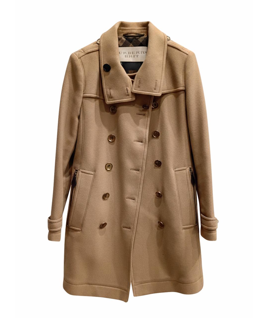 BURBERRY Коричневое шерстяное пальто, фото 1